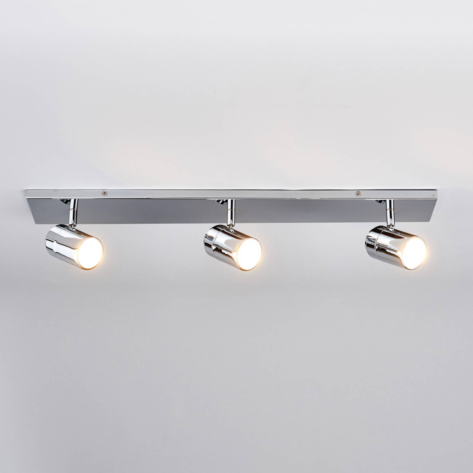 Lindby Dejan bathroom ceiling light, 65 cm, 3-bulb, chrome, IP44