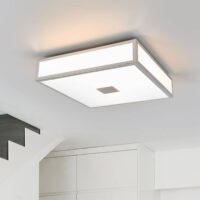 Lindby Eniola bathroom ceiling lamp, 30 cm, white/grey, IP44