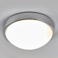 Lindby Chrome-plated bathroom ceiling lamp Elucio, IP44