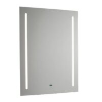 1 Light Illuminated Bathroom Shaver Mirror Matt Silver Effect Paint IP44