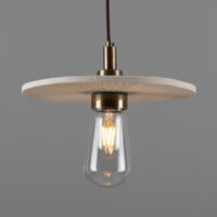 Bog Bathroom Oak, Matte White Striped, Antique Brass, IP44