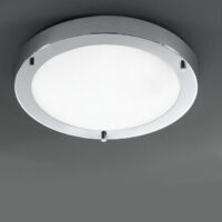 Franklite CF5681 1 Light Chrome & Glass Flush Bathroom Ceiling Light