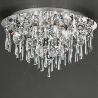 Franklite CF5720 Round 5 Light Crystal Bathroom Flush Ceiling Light