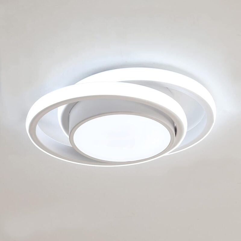 Comely - Round led Ceiling Light 32W 2350LM, Modern Ceiling Lamp for Hallway, Bedroom, Bathroom, Kitchen, Living Room, Diameter 27cm - White - Cool