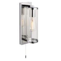 Como Bathroom Wall Lamp Chrome Plate & Clear Glass IP44