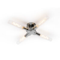 Conesville Bathroom 4 Light Ceiling Lamp, E27, IP44, Satin Nickel