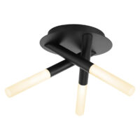 Crux 3 Light Bathroom Ceiling Light Matt Black IP44