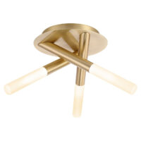 Crux 3 Light Bathroom Ceiling Light Satin Brass IP44