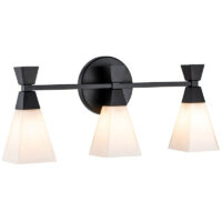 Bowtie 3 Light Bathroom Wall Lamp, Matte Black IP44 - Elstead