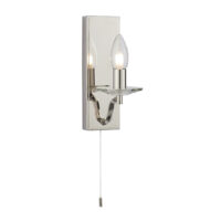 Fano Bathroom Wall Lamp Polished Nickel Plate & Clear Crystal IP44
