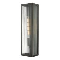 Dar Lighting Keegan Solid Brass Bathroom Wall Light In Bronze Finish IP44