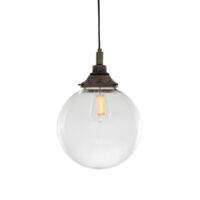 Laguna Bathroom 25cm Globe Pendant Light, Antique Silver, IP44