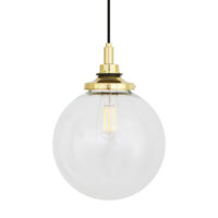 Laguna Bathroom 25cm Globe Pendant Light, Polished Brass, IP44