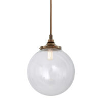 Laguna Bathroom Globe Pendant, Antique Brass, IP44