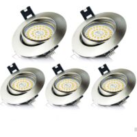 ZVD - led Recessed Bathroom Spotlight IP44 5W Warm White - Extra Flat Round Recessed Ceiling Lighting for Kitchen, Living Room, Hallway (Pack of 5)