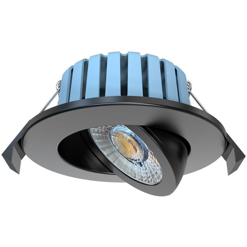 Lydia Recessed Downlight 7W led Bathroom Tiltable Spotlight - Black - Litecraft
