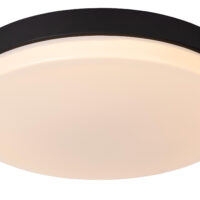Biskit Modern Flush ceiling light Bathroom - Ø 40cm - LED - 1x36W 2700K - IP44 - Black