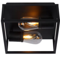 Carlyn Modern Flush Ceiling Light Bathroom - 2xE14 - IP54 - Black