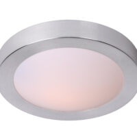 Fresh Modern Flush Ceiling Light Bathroom - Ø 27cm - 1xE27 - IP44 - Satin Chrome