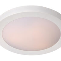 Fresh Modern Flush Ceiling Light Bathroom - Ø 27cm - 1xE27 - IP44 - White