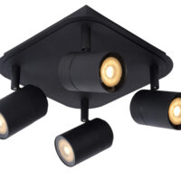 Lennert Modern Ceiling Spotlight Bathroom - LED Dim. - GU10 - 4x5W 3000K - IP44 - Black