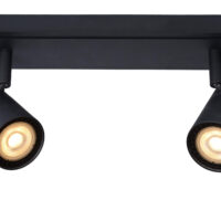 Lennert Modern Twin Ceiling Spotlight Bathroom - LED Dim. - GU10 - 2x5W 3000K - IP44 - Black