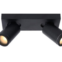 Taylor Modern Twin Ceiling Spotlight Bathroom - LED Dim to warm - GU10 - 2x5W 2200K/3000K - IP44 - Black