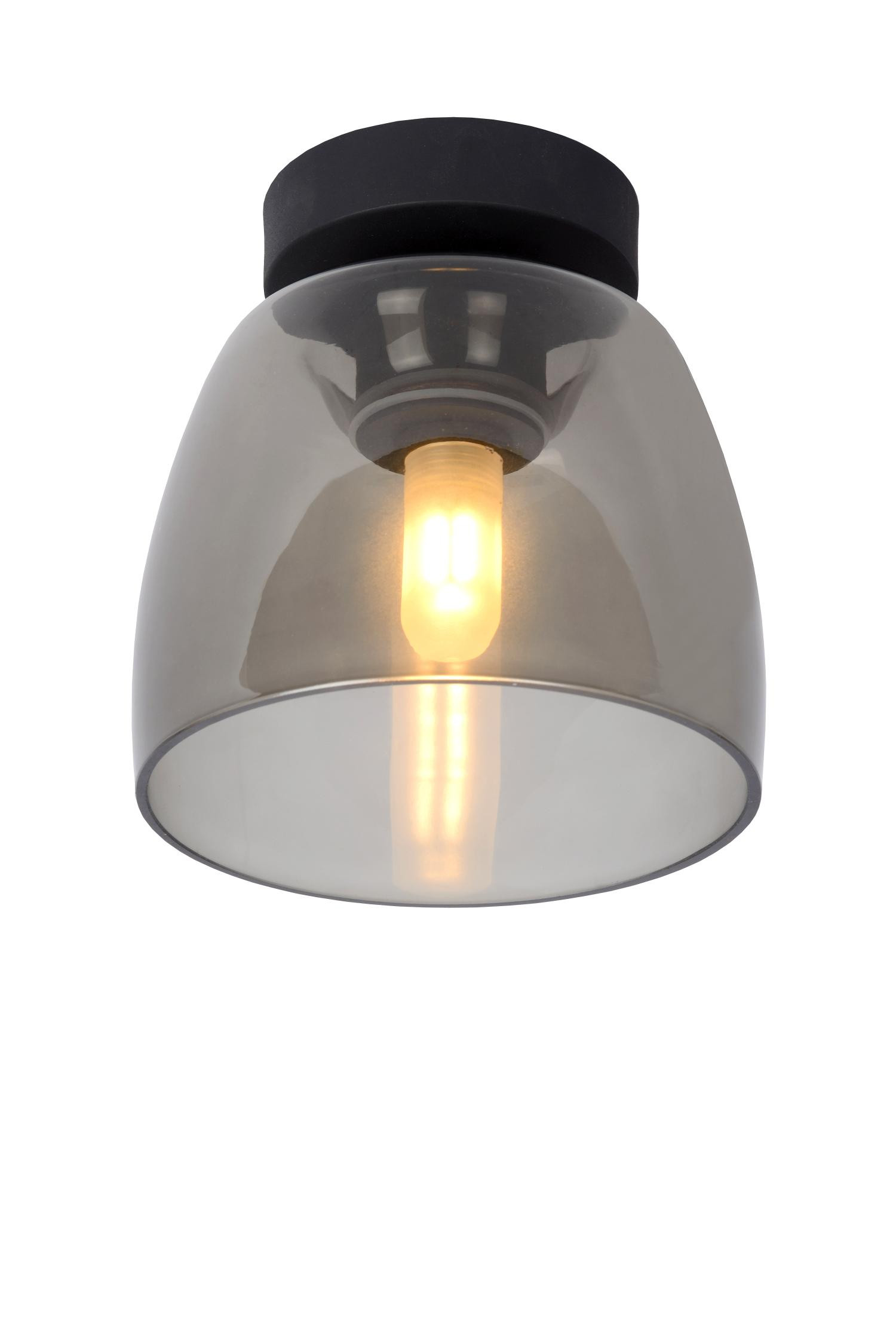 Tyler Retro Flush Ceiling Light Bathroom - Ø 16,1cm - 1xG9 - IP44 - Black