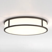 Mashiko LED 40cm Round Bathroom Flush Ceiling Light Bronze IP44