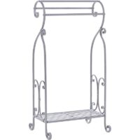 Beliani - Towel Stand Old Looking Vintage Bathroom Rack Freestanding Grey Linares