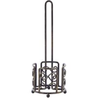 Beliani - Vintage Metal Toilet Paper Stand Holder 41 cm Bathroom Accessories Black Mandi