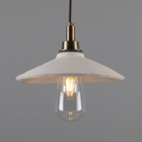 Pyrus Bathroom Pendant, Matte White Striped, Antique Brass, IP44