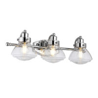 Quintiesse QN-SCHOLAR3 Scholar 3 Light Bathroom Wall Light In Polished Chrome Finish  IP44