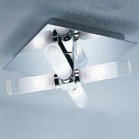 Franklite CF1286 Chrome Bathroom Ceiling Light with Glass Shades IP44