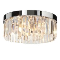 Saxby 35612 Stunning IP44 Crystal Bathroom Flush Ceiling Light Polished Chrome