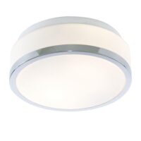 Searchlight 7039-23CC Discs Bathroom Flush Ceiling Light In Chrome With Opal Glass - Dia: 230mm