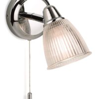 Firstlight 3747CH Echo 1 Light Bathroom Wall Light In Chrome, Glass Shade