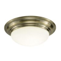 Dar BAR5275 Barclay Antique Brass Small Bathroom Flush Light