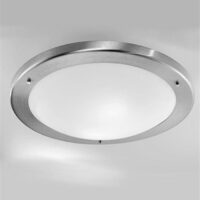 Franklite CF1221 Flush Bathroom Light in Satin Nickel