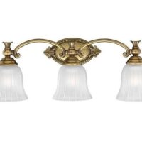 HK/FRANCOI3 BATH Francoise 3 Light IP44 Burnished Brass Bathroom Above Mirror Light