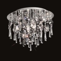 Franklite CF5719 Jazzy Round 4 Light Crystal Bathroom Flush Ceiling Light