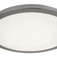 Searchlight 8100-40CC Bathroom Flush Ceiling Light In Chrome With Sanded Glass - Dia: 400mm