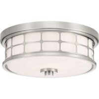 QZ/GUARDIAN/FPN Guardian 2 Light Bathroom Flush Ceiling Light In Brushed ickel