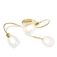 Veria 3 Light Bathroom Ceiling Light Satin Brass, Clear IP44