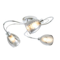 Veria 3 Light Bathroom Ceiling Light Smoke, Chrome IP44