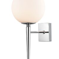 Globe Bathroom Wall  Light In Chrome  Finish With Opal Shade IP44 W142