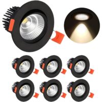 X led Downlights 5W IP44 - Warm White for Bathroom, Kitchen, Living Room, Hallway (Black)